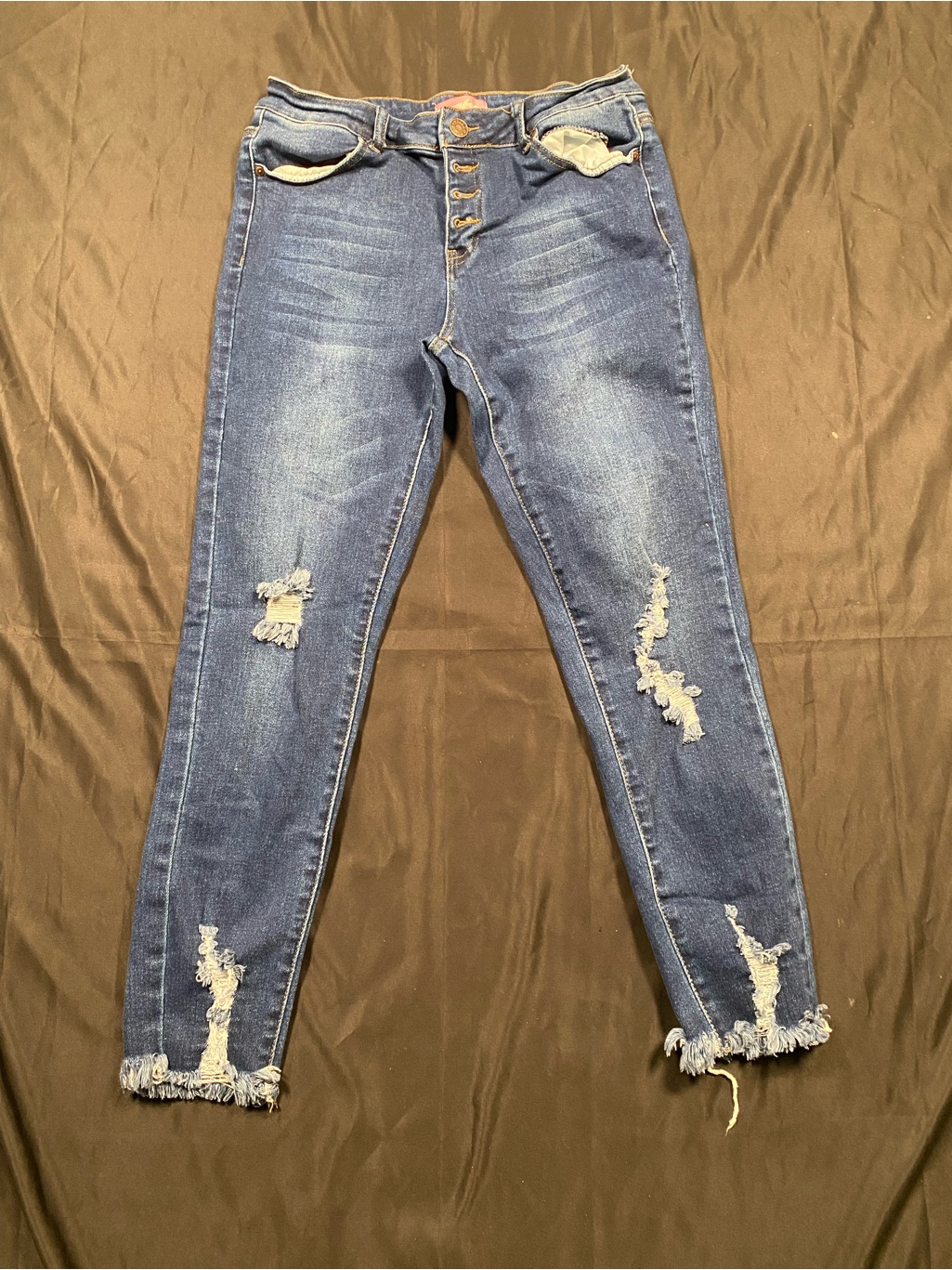 Zamboo Womens Dark Blue Denim Jeans With Pink Brand Label